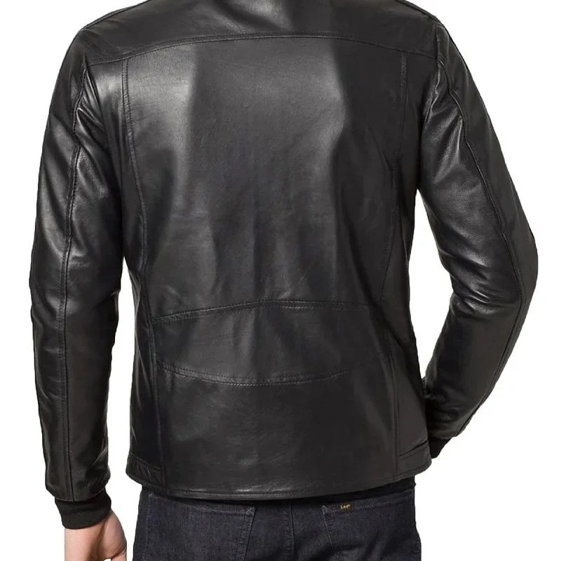 Leather Jacket for Men - Black Colour-Back